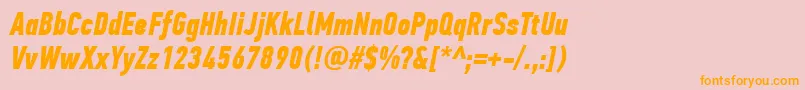 PfdintextcompproBolditalic Font – Orange Fonts on Pink Background