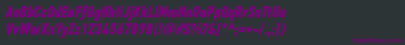 Шрифт PfdintextcompproBolditalic – фиолетовые шрифты на чёрном фоне
