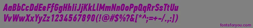 Шрифт PfdintextcompproBolditalic – фиолетовые шрифты на сером фоне