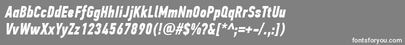 Шрифт PfdintextcompproBolditalic – белые шрифты на сером фоне