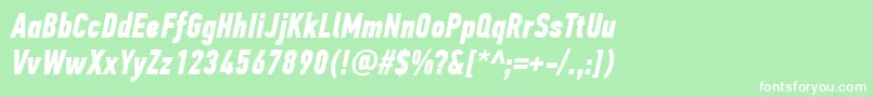 PfdintextcompproBolditalic Font – White Fonts on Green Background