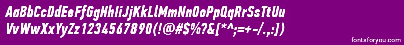 PfdintextcompproBolditalic Font – White Fonts on Purple Background