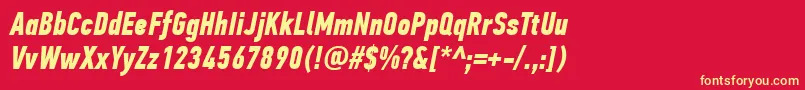 PfdintextcompproBolditalic Font – Yellow Fonts on Red Background