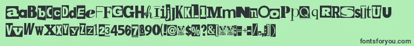 MpfKidnapped Font – Black Fonts on Green Background