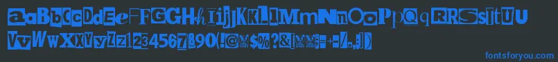 MpfKidnapped Font – Blue Fonts on Black Background