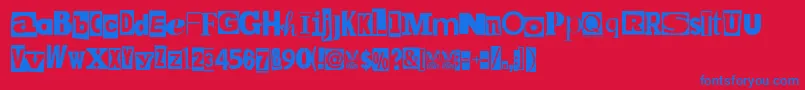 MpfKidnapped Font – Blue Fonts on Red Background