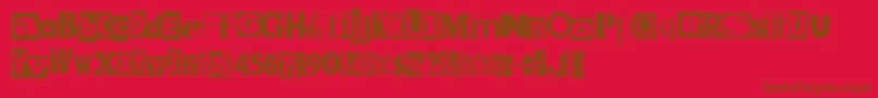 MpfKidnapped Font – Brown Fonts on Red Background