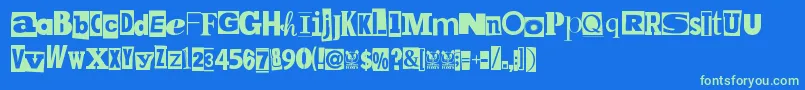 MpfKidnapped Font – Green Fonts on Blue Background