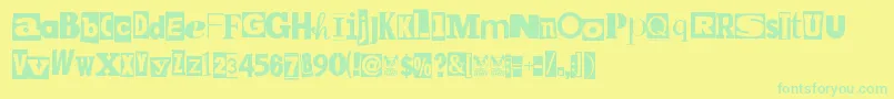 フォントMpfKidnapped – 黄色い背景に緑の文字