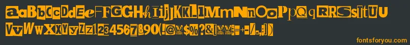 MpfKidnapped Font – Orange Fonts on Black Background