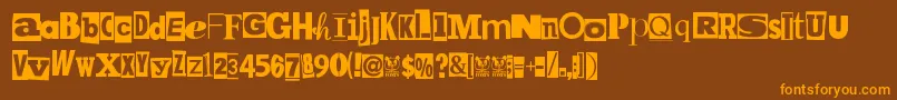 MpfKidnapped Font – Orange Fonts on Brown Background
