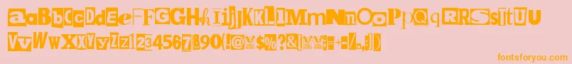 MpfKidnapped Font – Orange Fonts on Pink Background