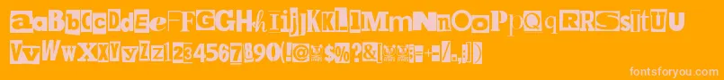 MpfKidnapped Font – Pink Fonts on Orange Background