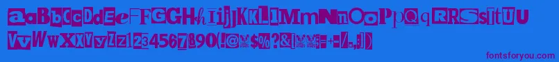 MpfKidnapped Font – Purple Fonts on Blue Background