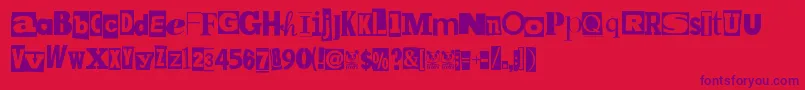MpfKidnapped Font – Purple Fonts on Red Background
