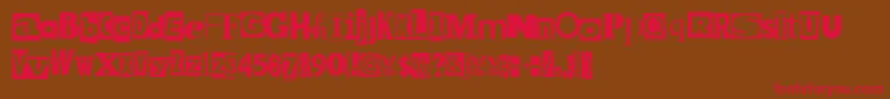MpfKidnapped Font – Red Fonts on Brown Background