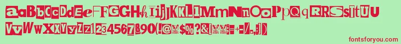 MpfKidnapped Font – Red Fonts on Green Background