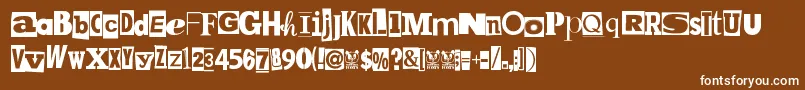 MpfKidnapped Font – White Fonts on Brown Background