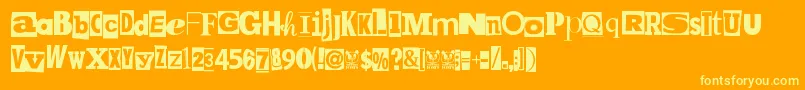 MpfKidnapped Font – Yellow Fonts on Orange Background