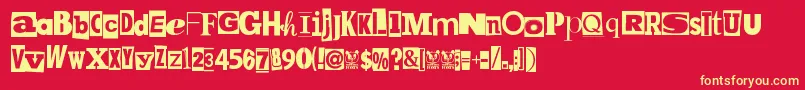 MpfKidnapped Font – Yellow Fonts on Red Background