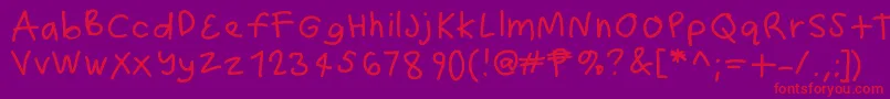 Hundrighting Font – Red Fonts on Purple Background