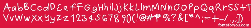 Hundrighting Font – White Fonts on Red Background