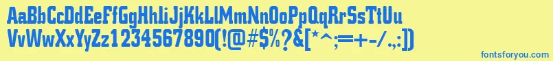 K.O.ActivistaFont Font – Blue Fonts on Yellow Background