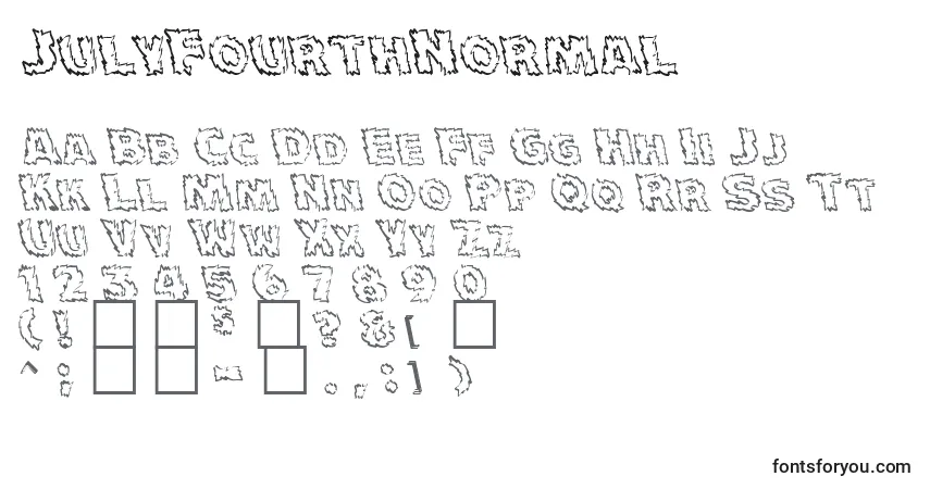 Fuente JulyFourthNormal - alfabeto, números, caracteres especiales