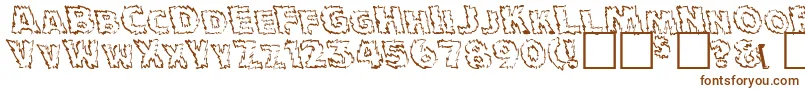 JulyFourthNormal-Schriftart – Braune Schriften auf weißem Hintergrund