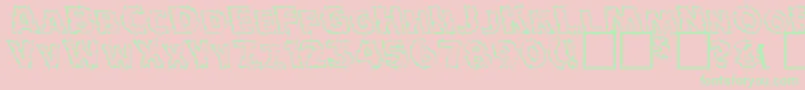 JulyFourthNormal Font – Green Fonts on Pink Background