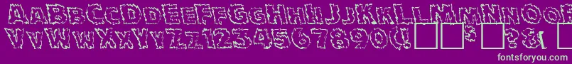 JulyFourthNormal Font – Green Fonts on Purple Background