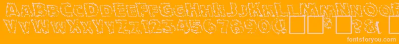 JulyFourthNormal-Schriftart – Rosa Schriften auf orangefarbenem Hintergrund