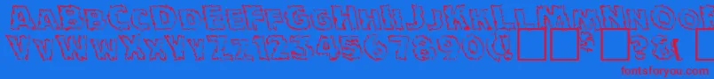 JulyFourthNormal Font – Red Fonts on Blue Background