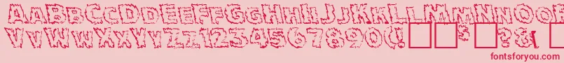 JulyFourthNormal-Schriftart – Rote Schriften auf rosa Hintergrund