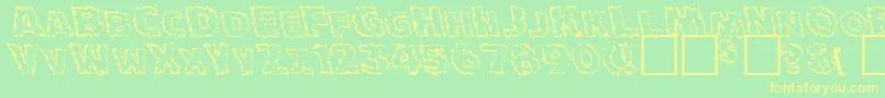 JulyFourthNormal Font – Yellow Fonts on Green Background