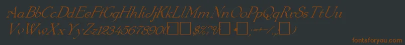 FzRoman16Italic Font – Brown Fonts on Black Background