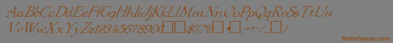 FzRoman16Italic Font – Brown Fonts on Gray Background