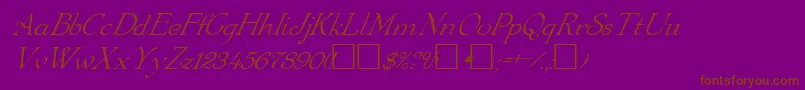 FzRoman16Italic Font – Brown Fonts on Purple Background
