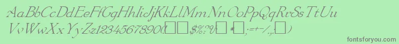 FzRoman16Italic Font – Gray Fonts on Green Background