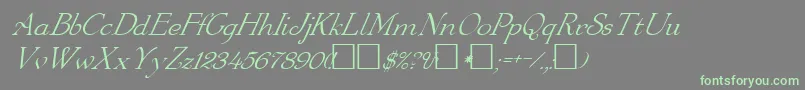 FzRoman16Italic Font – Green Fonts on Gray Background