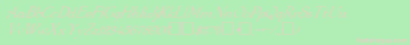 FzRoman16Italic Font – Pink Fonts on Green Background