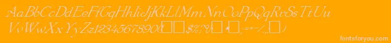 FzRoman16Italic Font – Pink Fonts on Orange Background