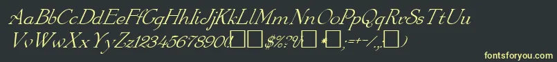 FzRoman16Italic Font – Yellow Fonts on Black Background