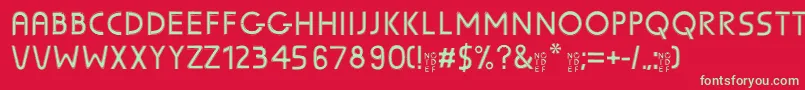 SunscreenPentaline Font – Green Fonts on Red Background