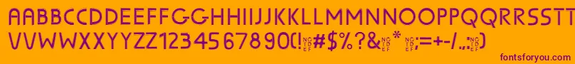 SunscreenPentaline-fontti – violetit fontit oranssilla taustalla