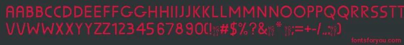 フォントSunscreenPentaline – 黒い背景に赤い文字