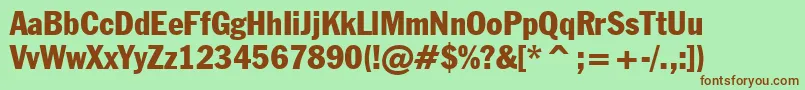 FranklinGothicCondensedBt Font – Brown Fonts on Green Background