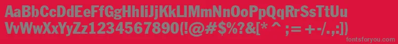 FranklinGothicCondensedBt Font – Gray Fonts on Red Background