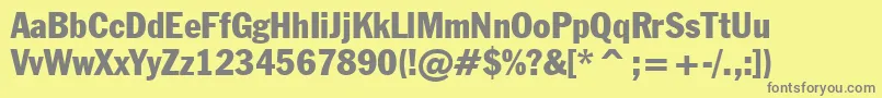 FranklinGothicCondensedBt Font – Gray Fonts on Yellow Background