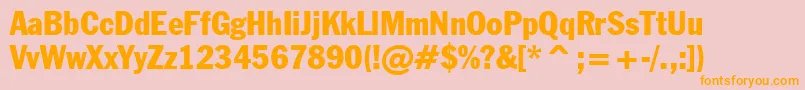 FranklinGothicCondensedBt Font – Orange Fonts on Pink Background